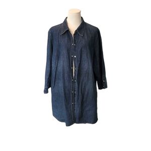 VENEZIA - Size 18 Blue Denim Button-Up Shirt